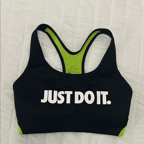 Nike Other - Nike Black Sports Bra with Green Accents